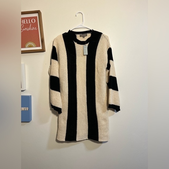 4SI3NNA Long-Sleeve Striped Sweater Mini Dress - Picture 6 of 8